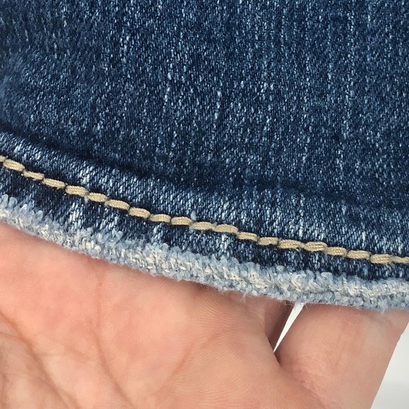 Silver Jeans Womens 27 Twisted Bootcut Distressed Denim Whiskered Blue - Picture 9 of 16